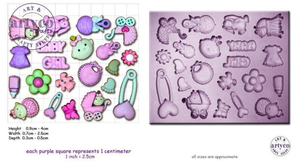 Baby Girl Motifs Silicone Mold