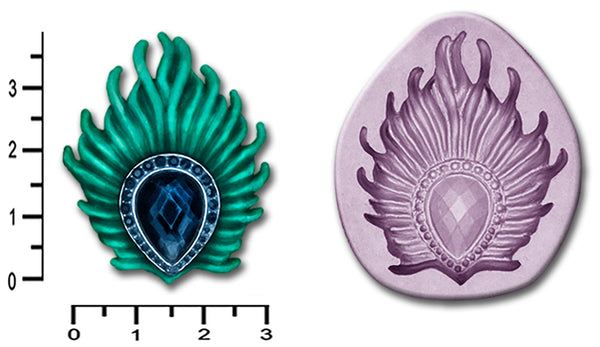 BROOCH Peacock Feather #1 Small, Medium, Large or Multi Pack from £7