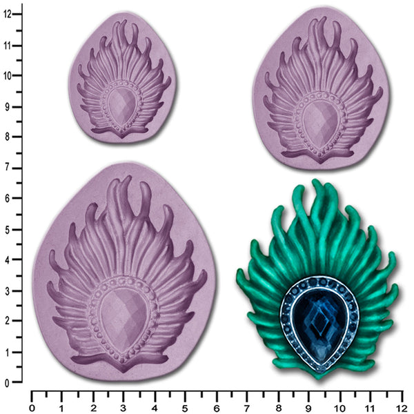BROOCH Peacock Feather #1 Small, Medium, Large or Multi Pack from £7