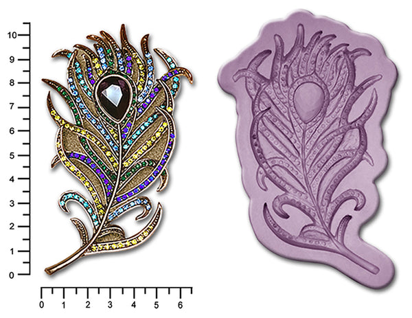 BROOCH Peacock Feather #2 Small, Medium, Large or Multi Pack from £8