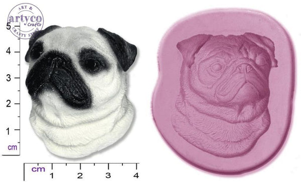 Dog Head Pug Silicone Mold