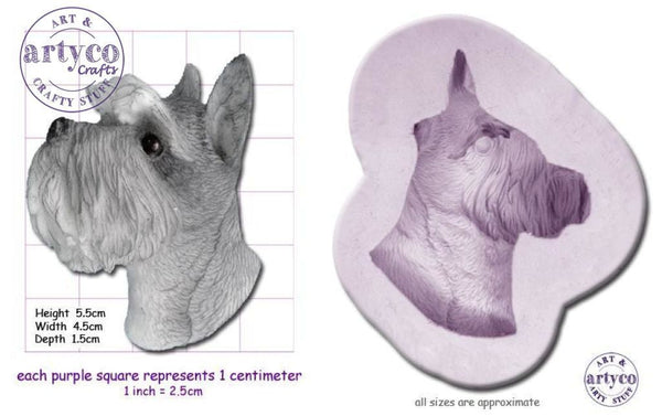 Dog Head Schnauzer Silicone Mold