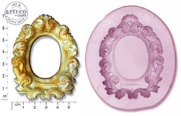 Frame Oval Scrolls Silicone Mold