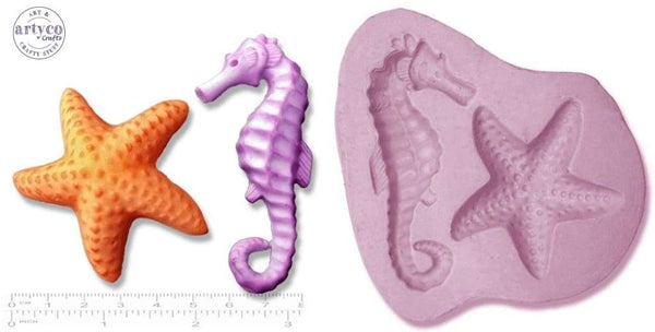 Seahorse & Starfish Medium Silicone Mold
