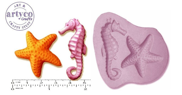 Seahorse & Starfish Small Silicone Mold