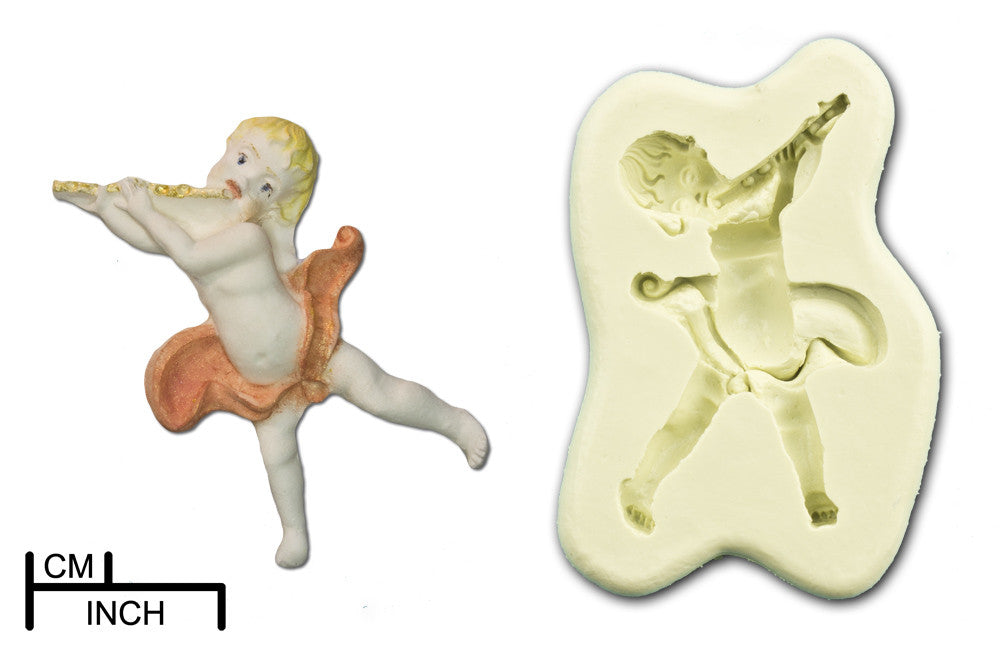 Musical Cherub with Flute, Large